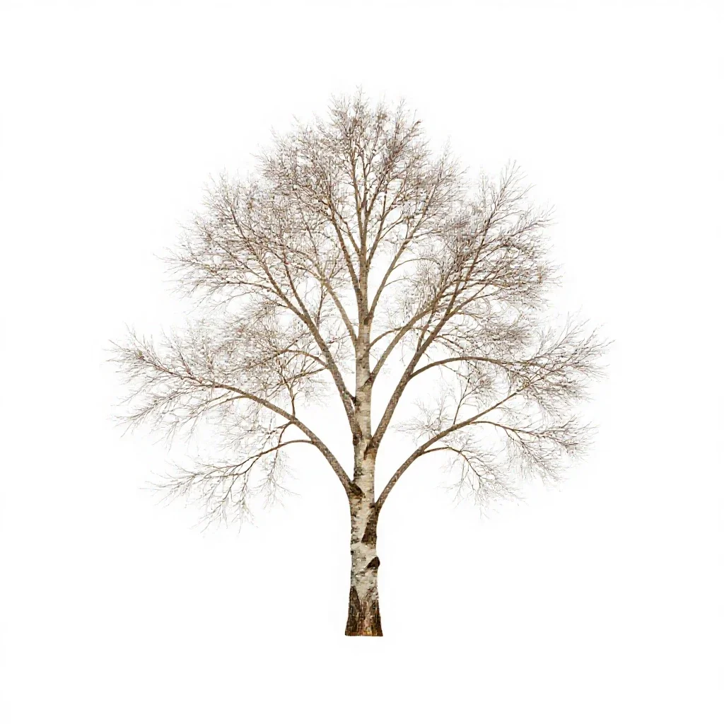 Paperbark tree isolated on a white background