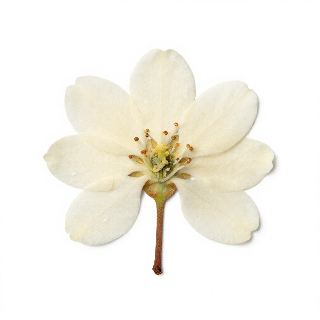 Pohutukawa in flower isolated on a white background