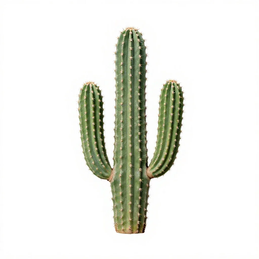 Saguaro cactus isolated on a white background