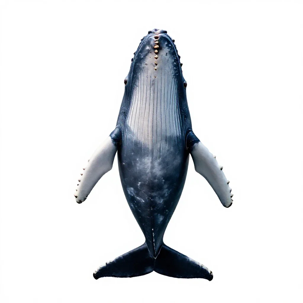 Baleen whale isolated on a white background