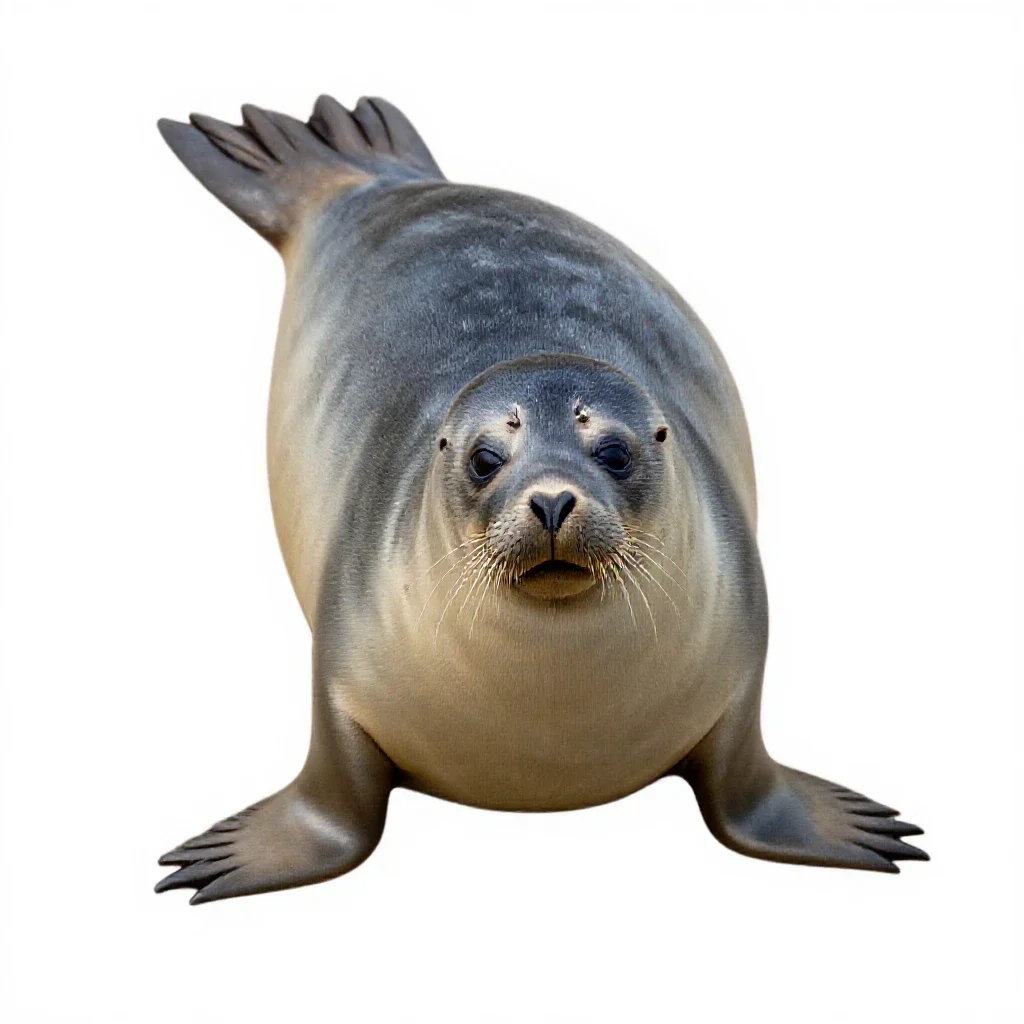 Bearded seal isolated on a white background