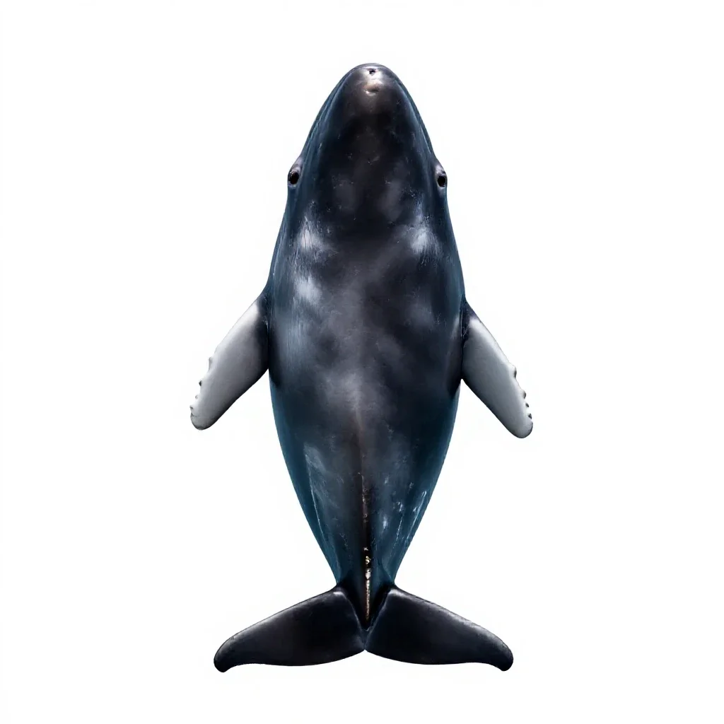 Bottle-nosed whale isolated on a white background