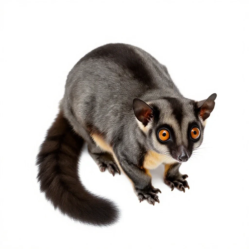 Brush-tailed phalanger isolated on a white background