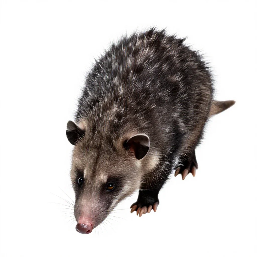 Common opossum isolated on a white background