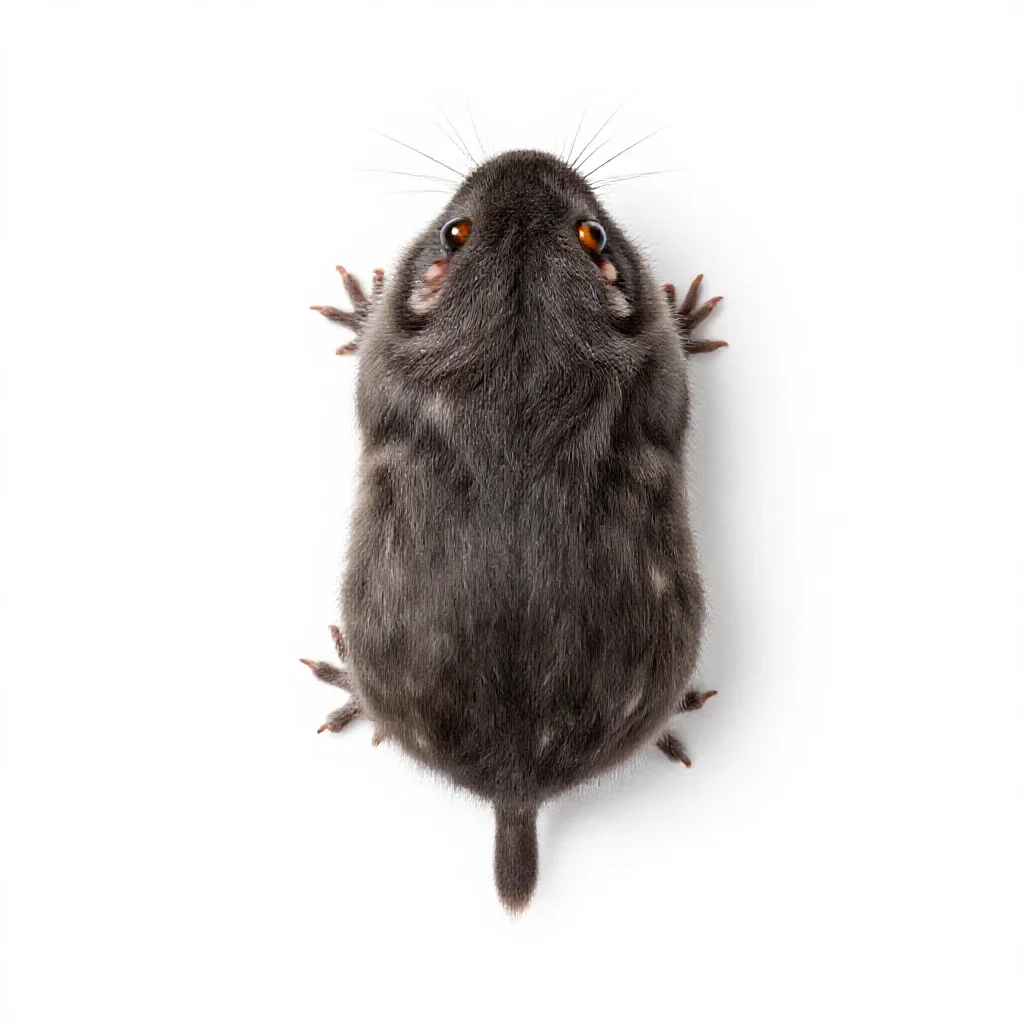 Common shrew isolated on a white background