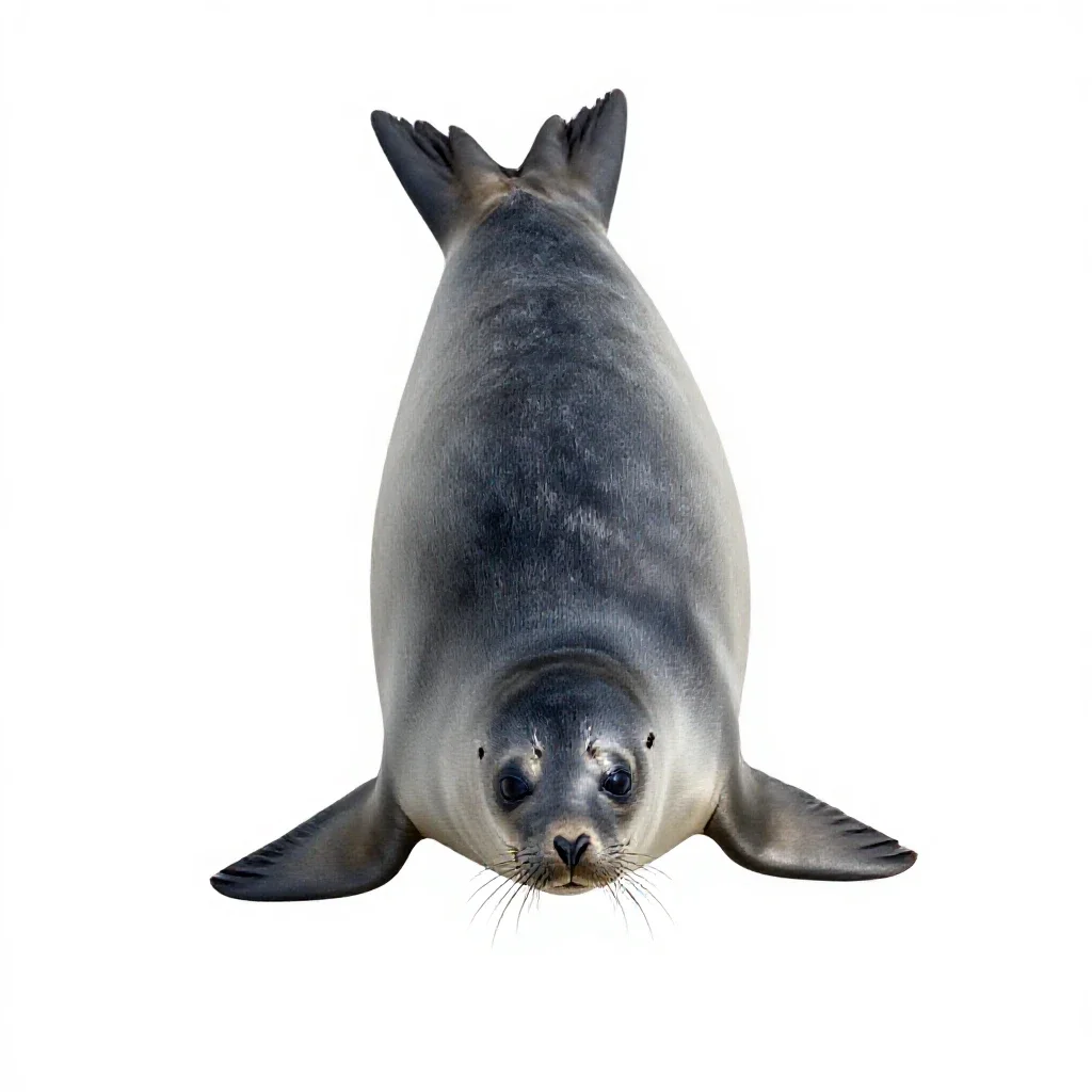 Crabeater seal isolated on a white background