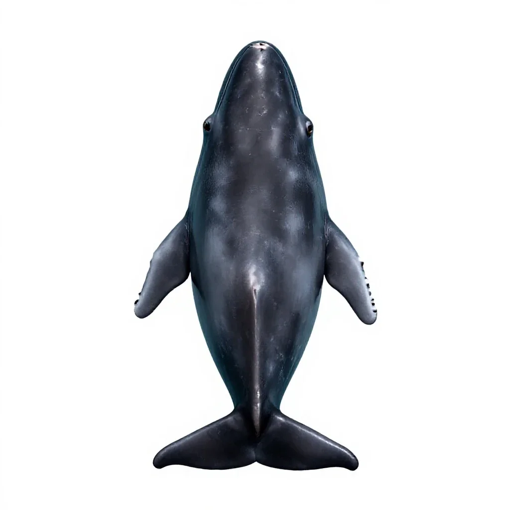Dwarf sperm whale isolated on a white background