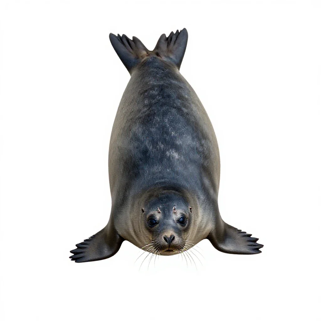 Harbor seal isolated on a white background