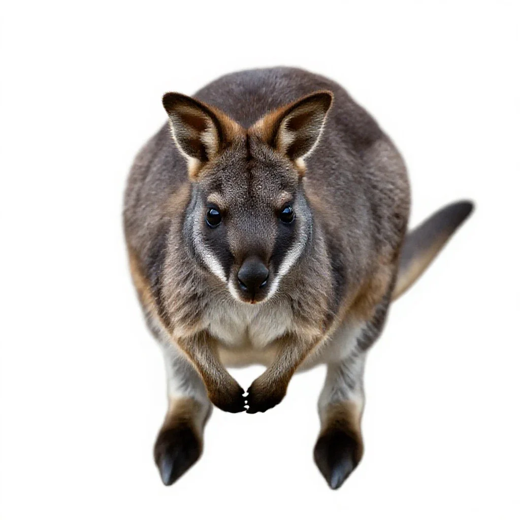 Hare wallaby isolated on a white background
