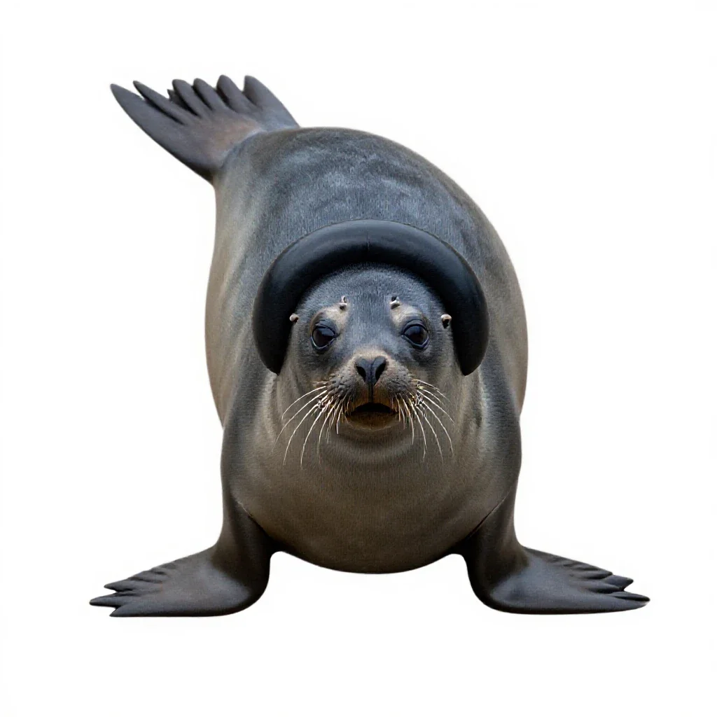 Hooded seal isolated on a white background