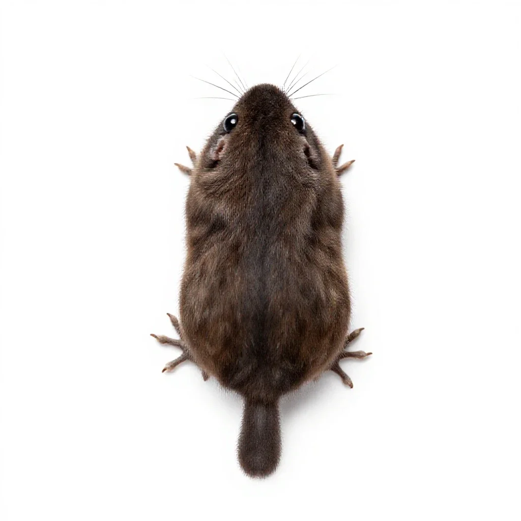 Least shrew isolated on a white background