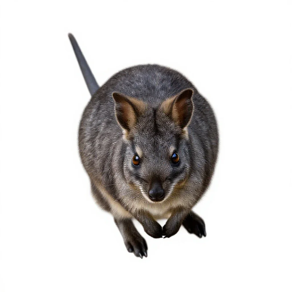 Nail-tailed wallaby isolated on a white background