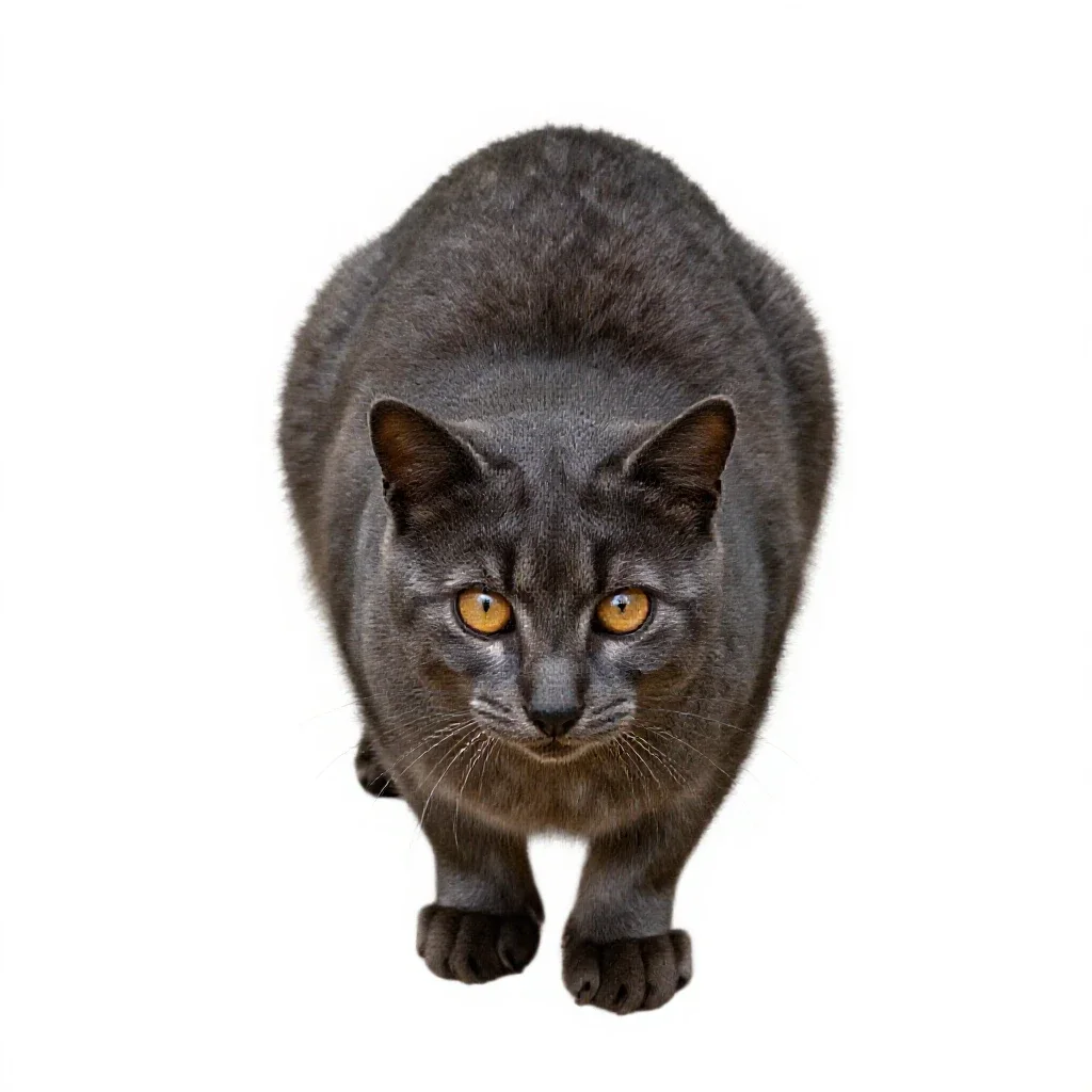 Native cat isolated on a white background