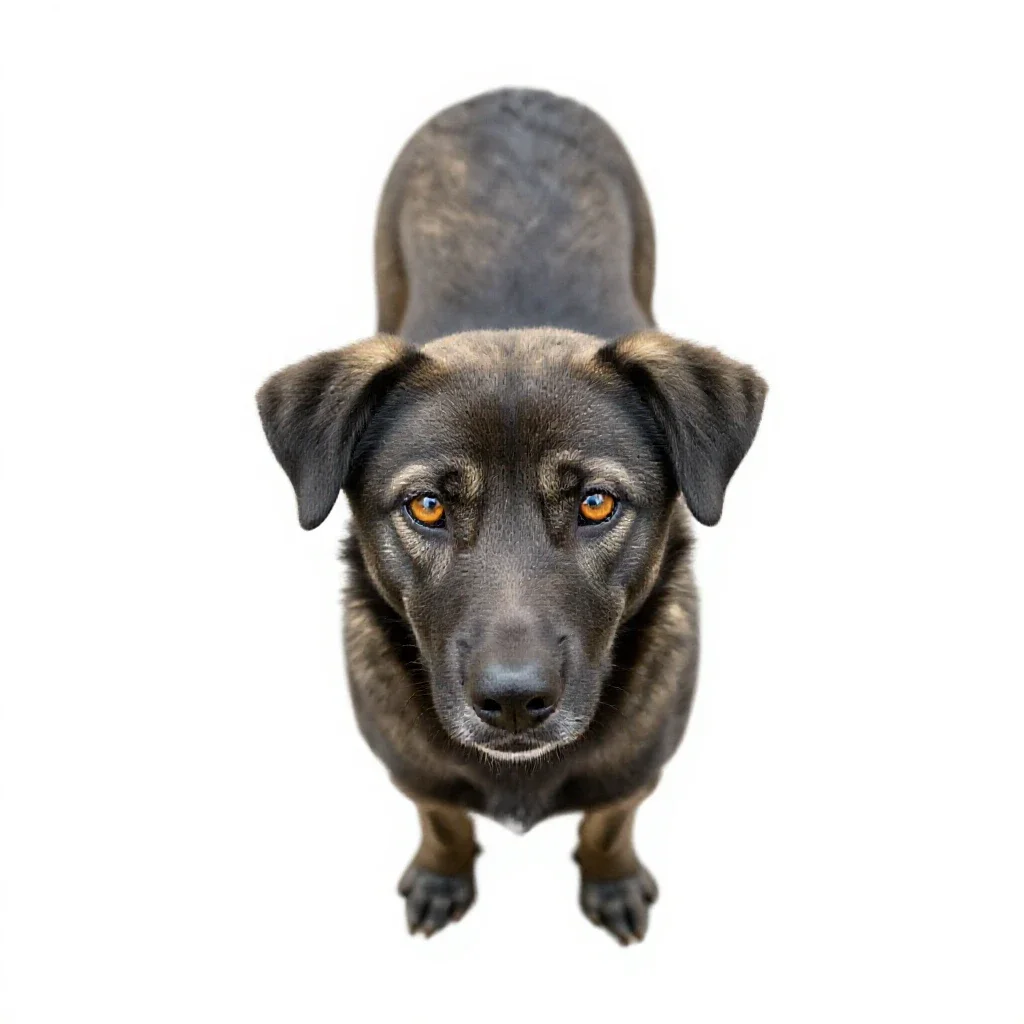 Pariah dog isolated on a white background