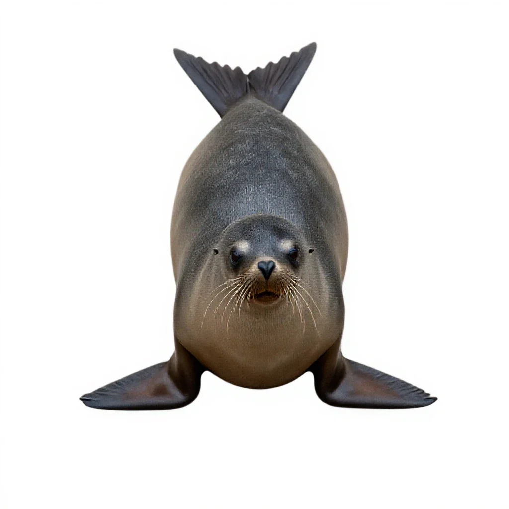 Pinniped mammal isolated on a white background