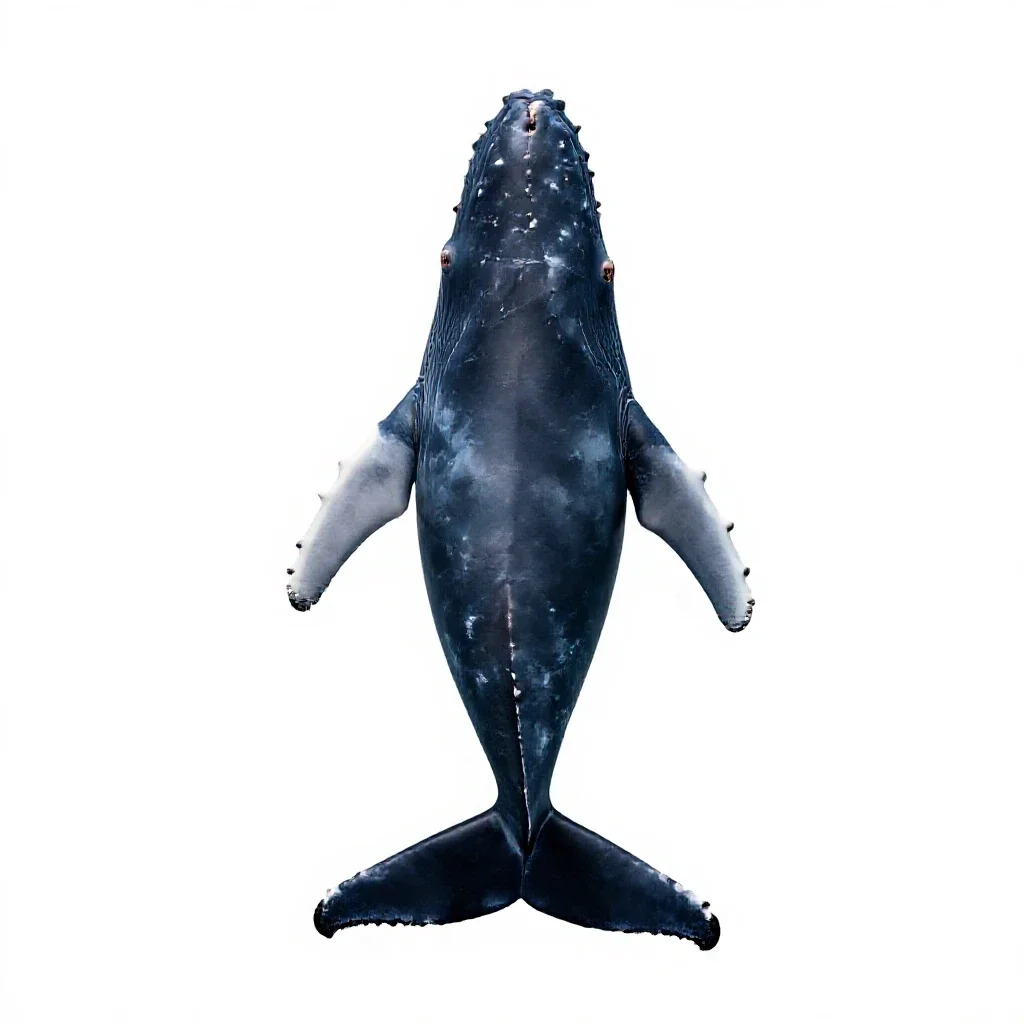 Sei whale isolated on a white background