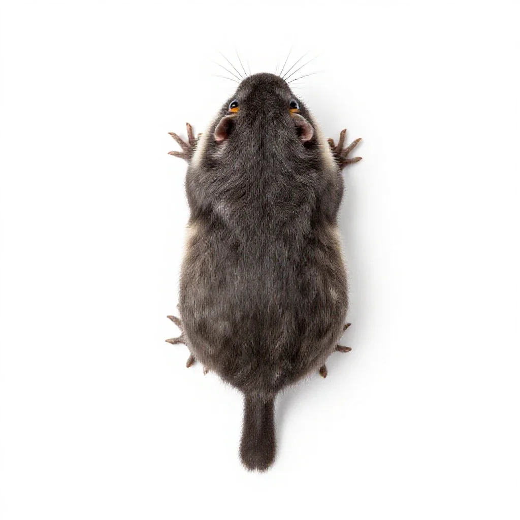 Short-tailed shrew isolated on a white background