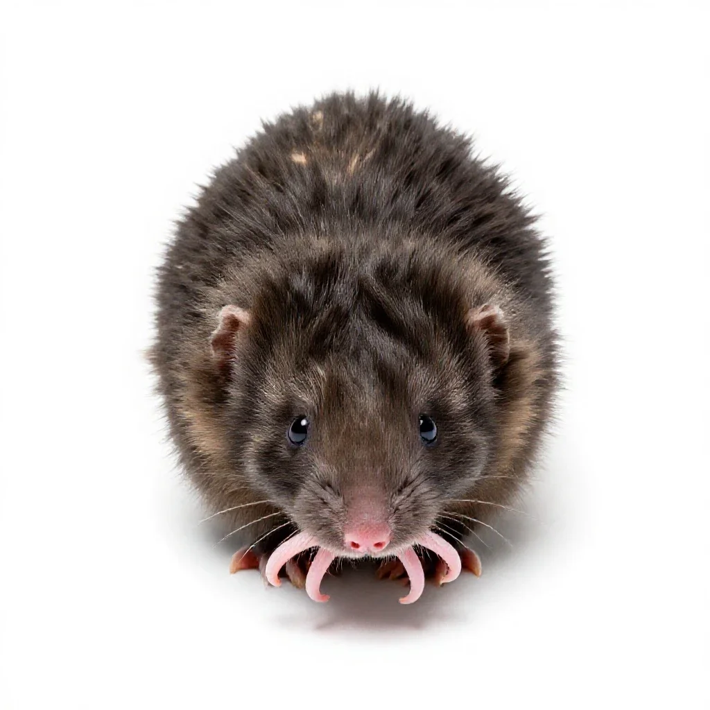 Starnose mole isolated on a white background