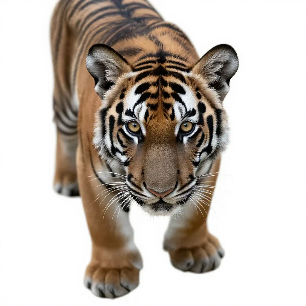 Tiger cub isolated on a white background