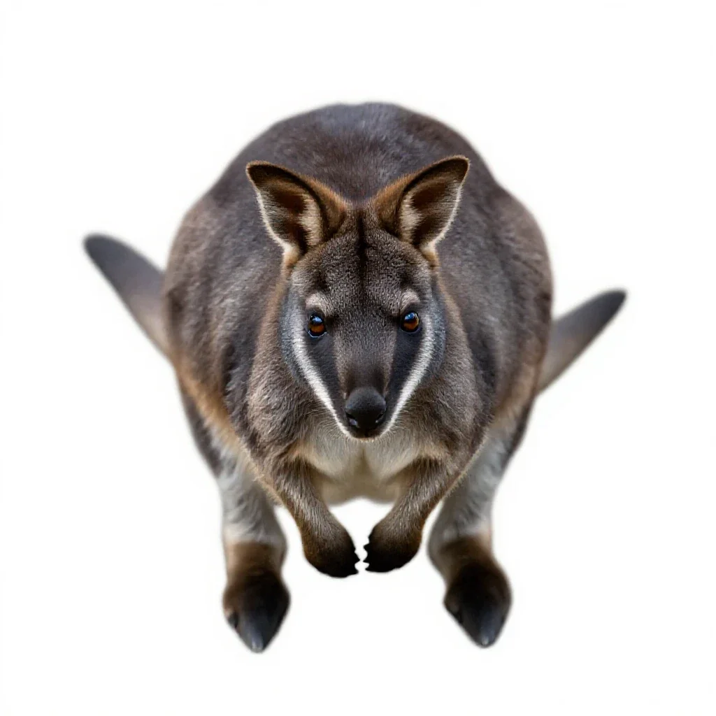Tree wallaby isolated on a white background
