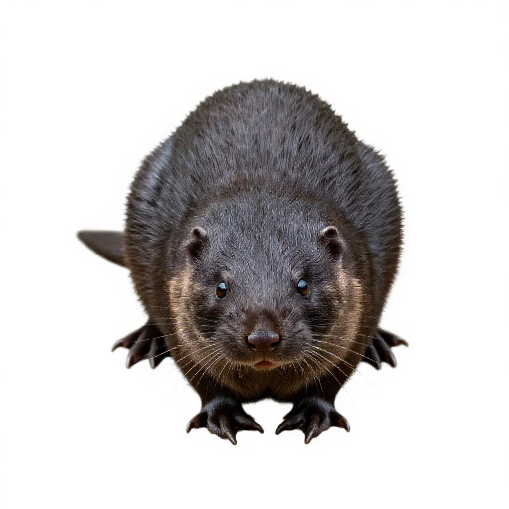 Water shrew isolated on a white background