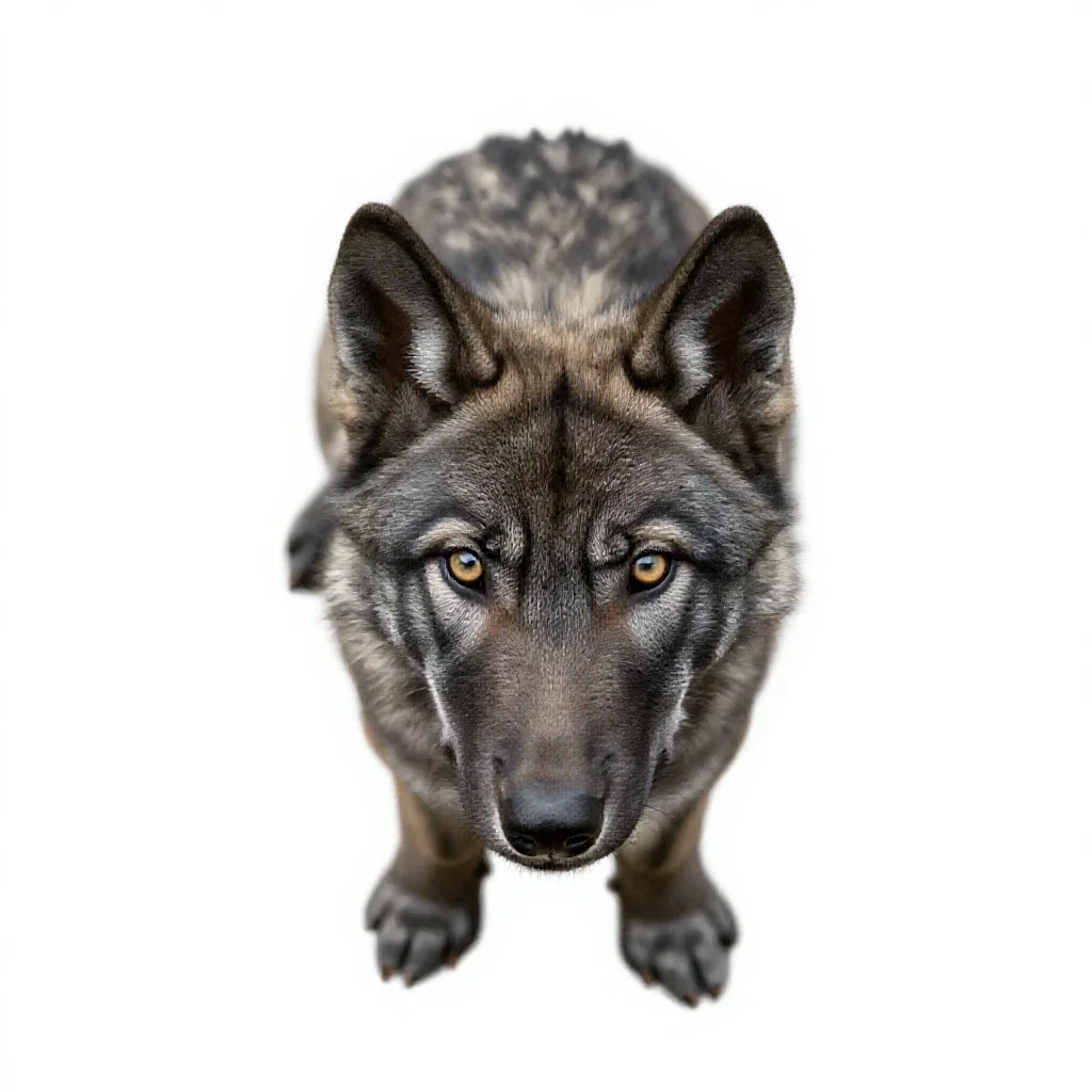 Wolf pup isolated on a white background