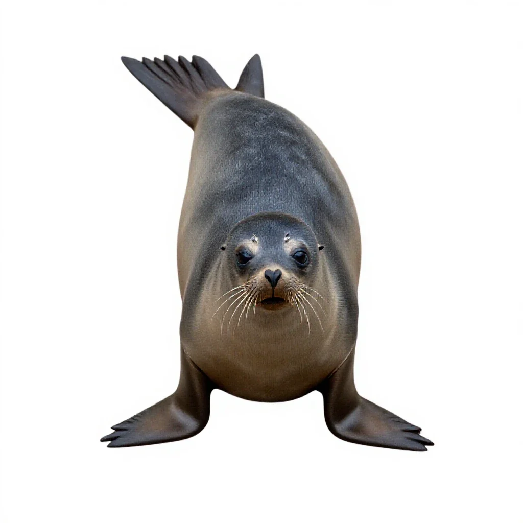 Eared seal isolated on a white background