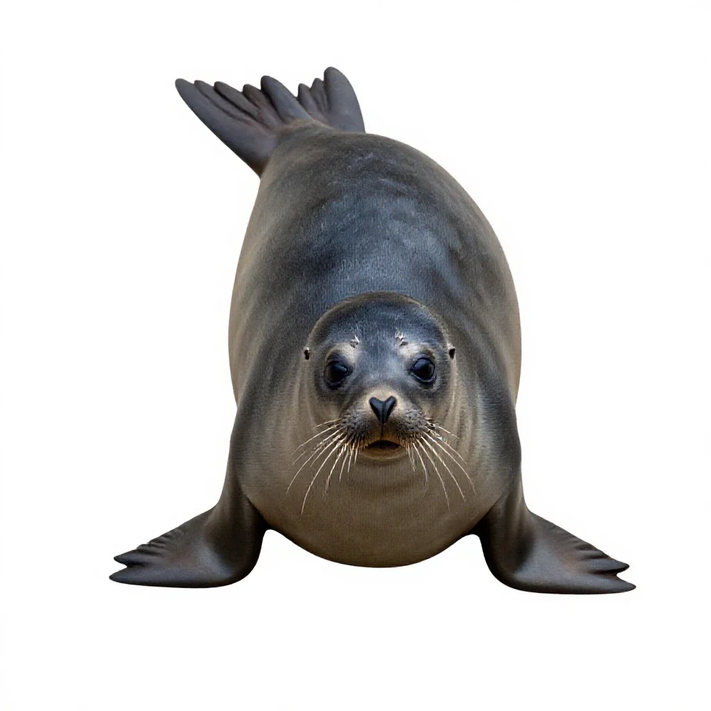 Earless seal isolated on a white background