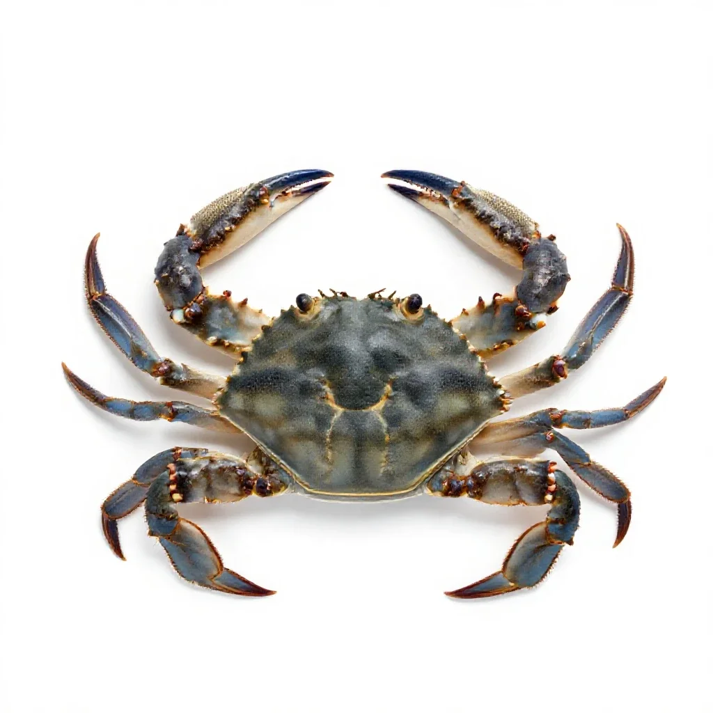 Blue crab isolated on a white background