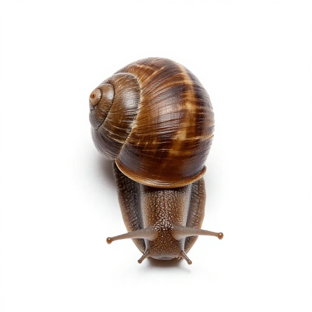 Brown snail isolated on a white background