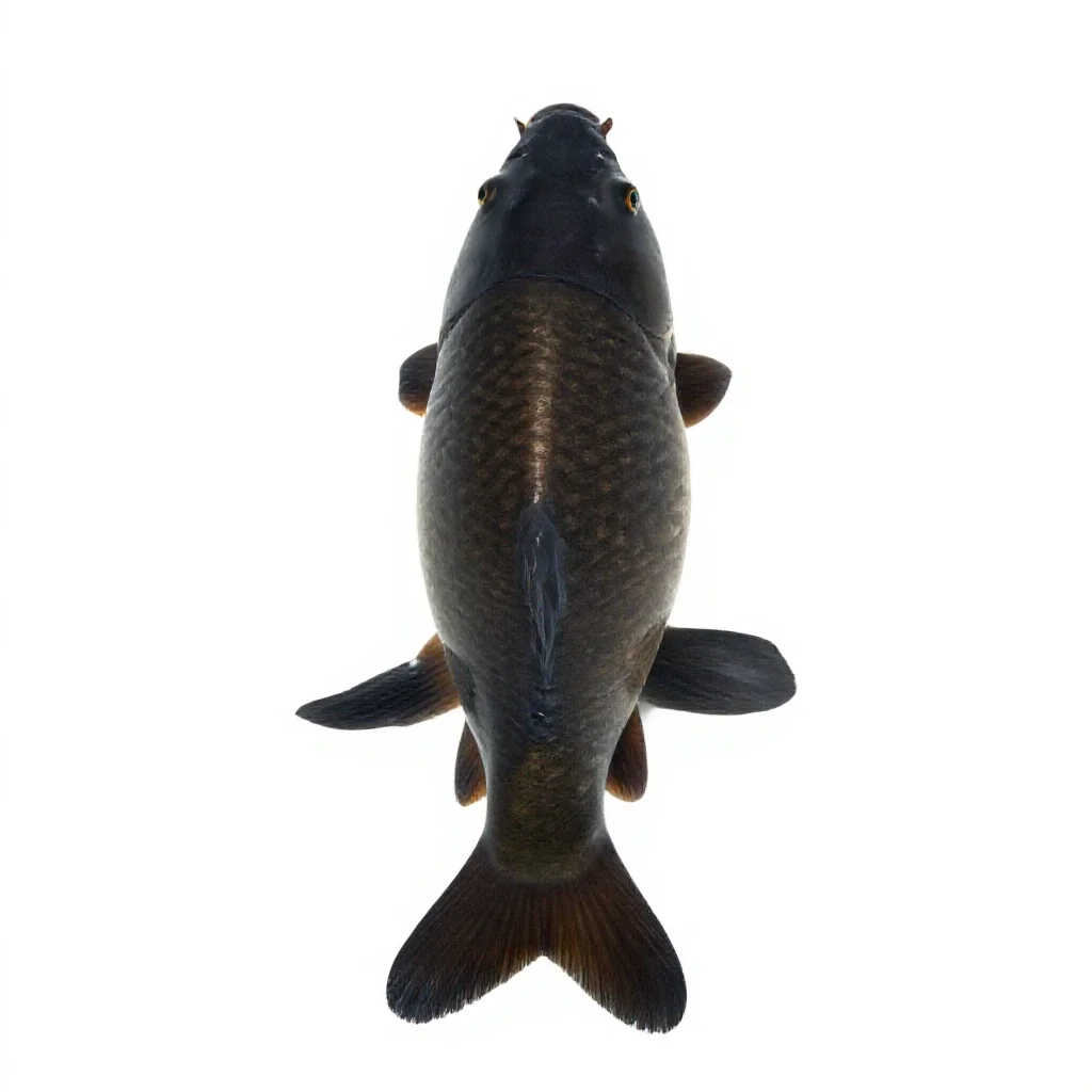 Domestic carp isolated on a white background