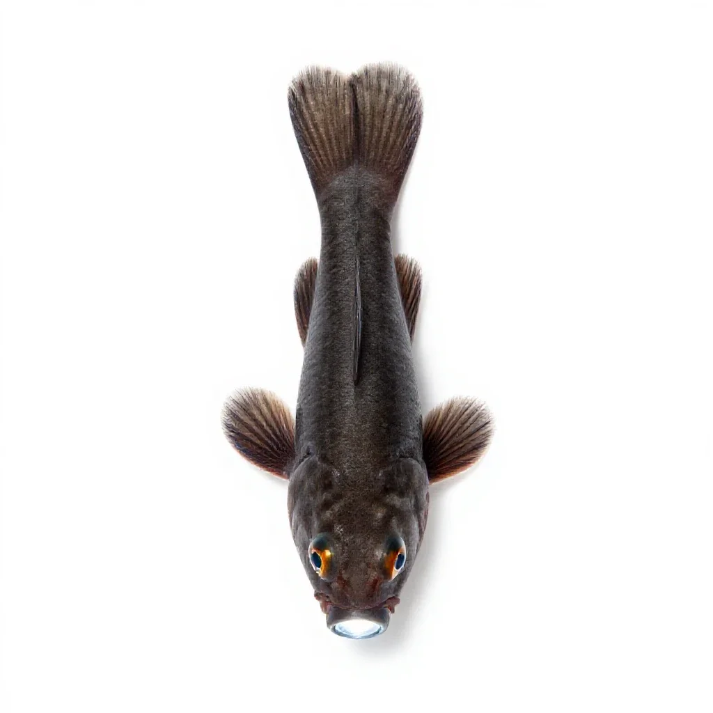 Flashlight fish isolated on a white background