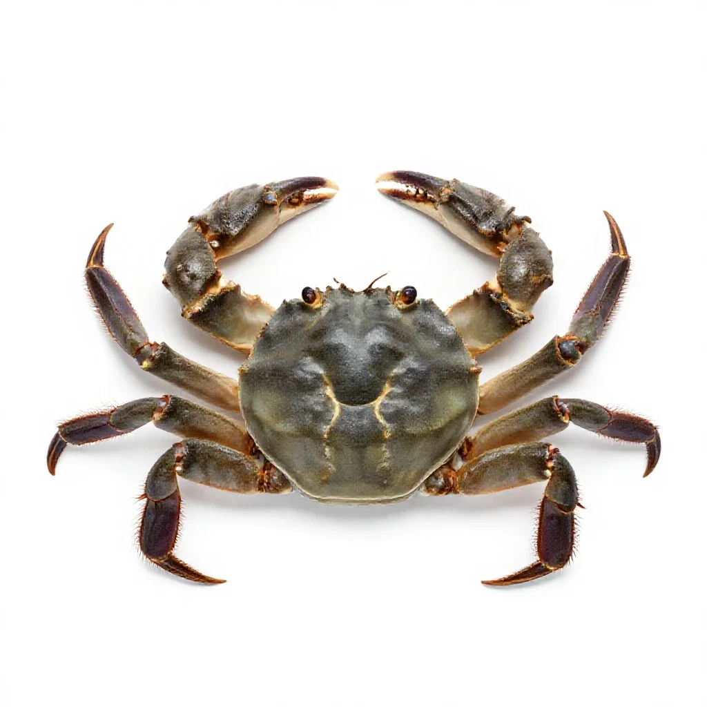 Hard-shell crab isolated on a white background