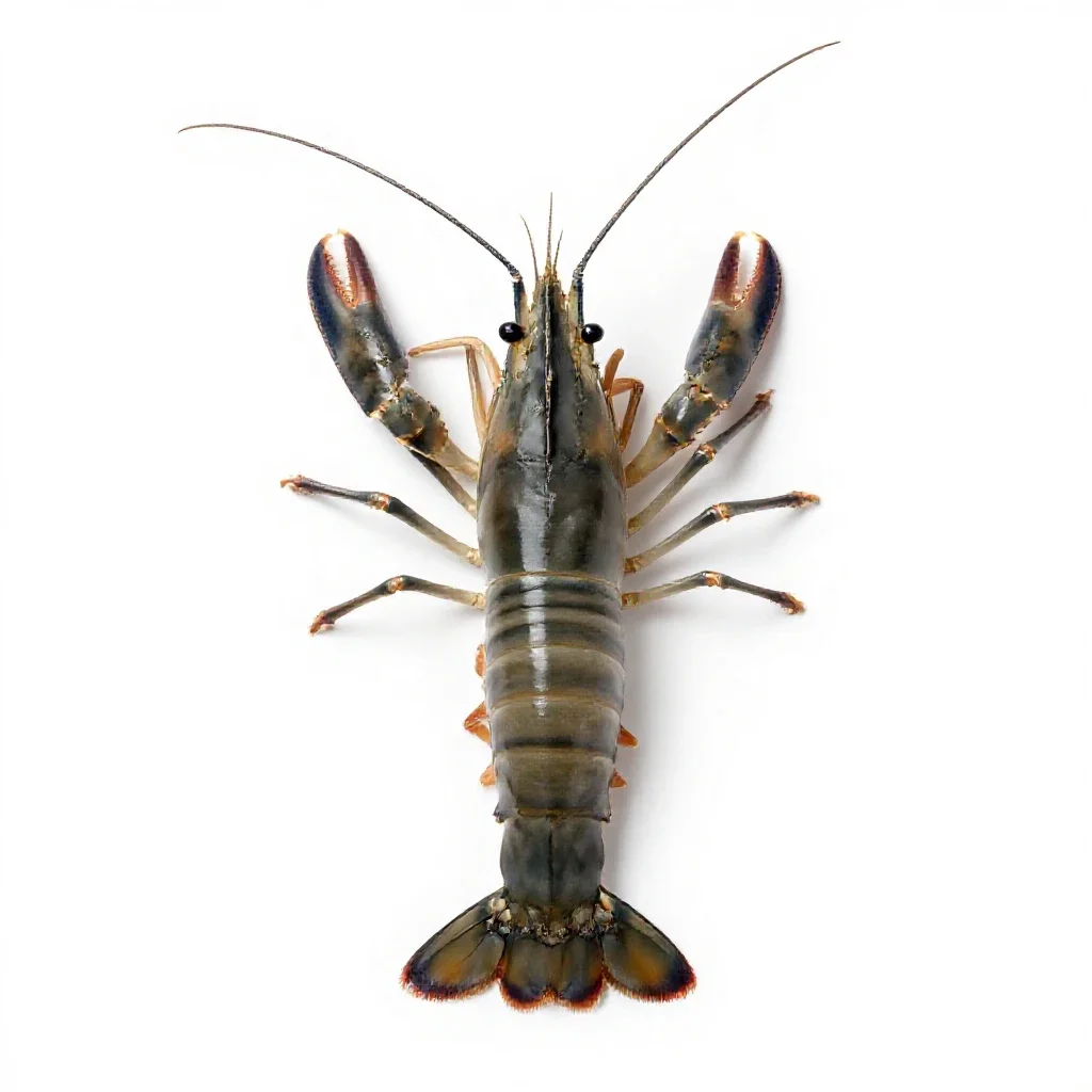 Long-clawed prawn isolated on a white background