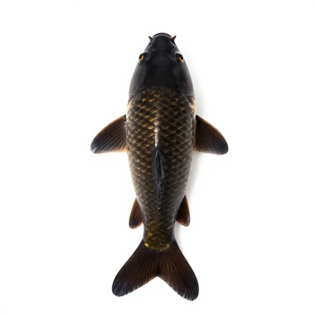 Mirror carp isolated on a white background