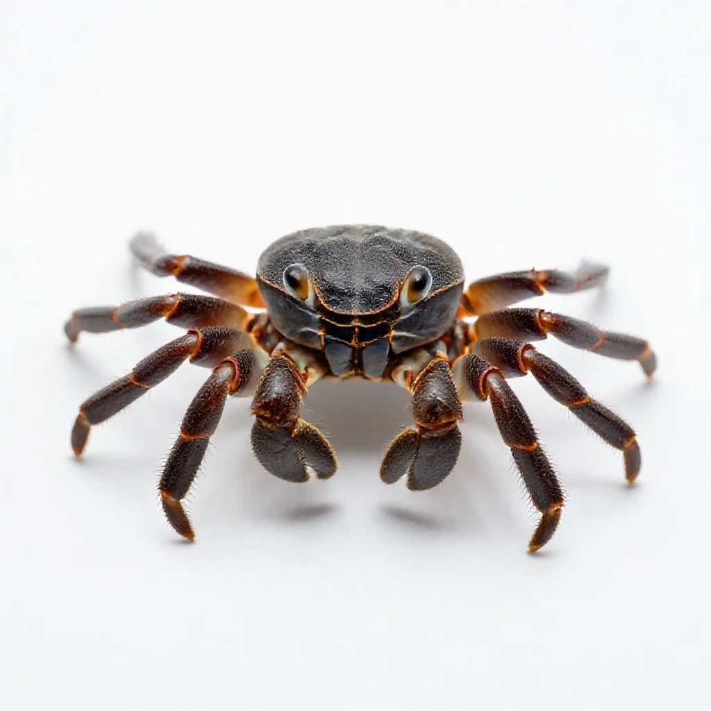 Pea crab isolated on a white background