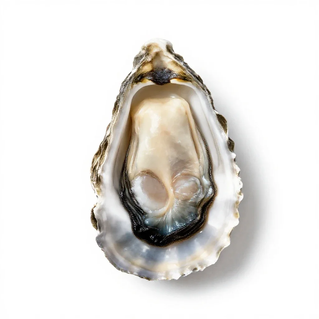 Pearl oyster isolated on a white background