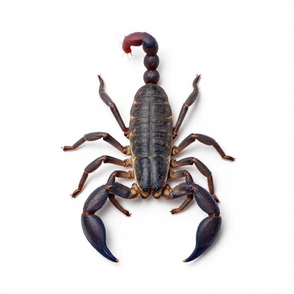 Scorpion shell isolated on a white background