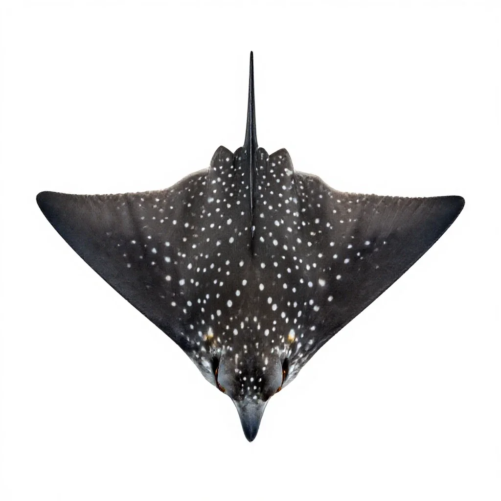 Spotted eagle ray isolated on a white background