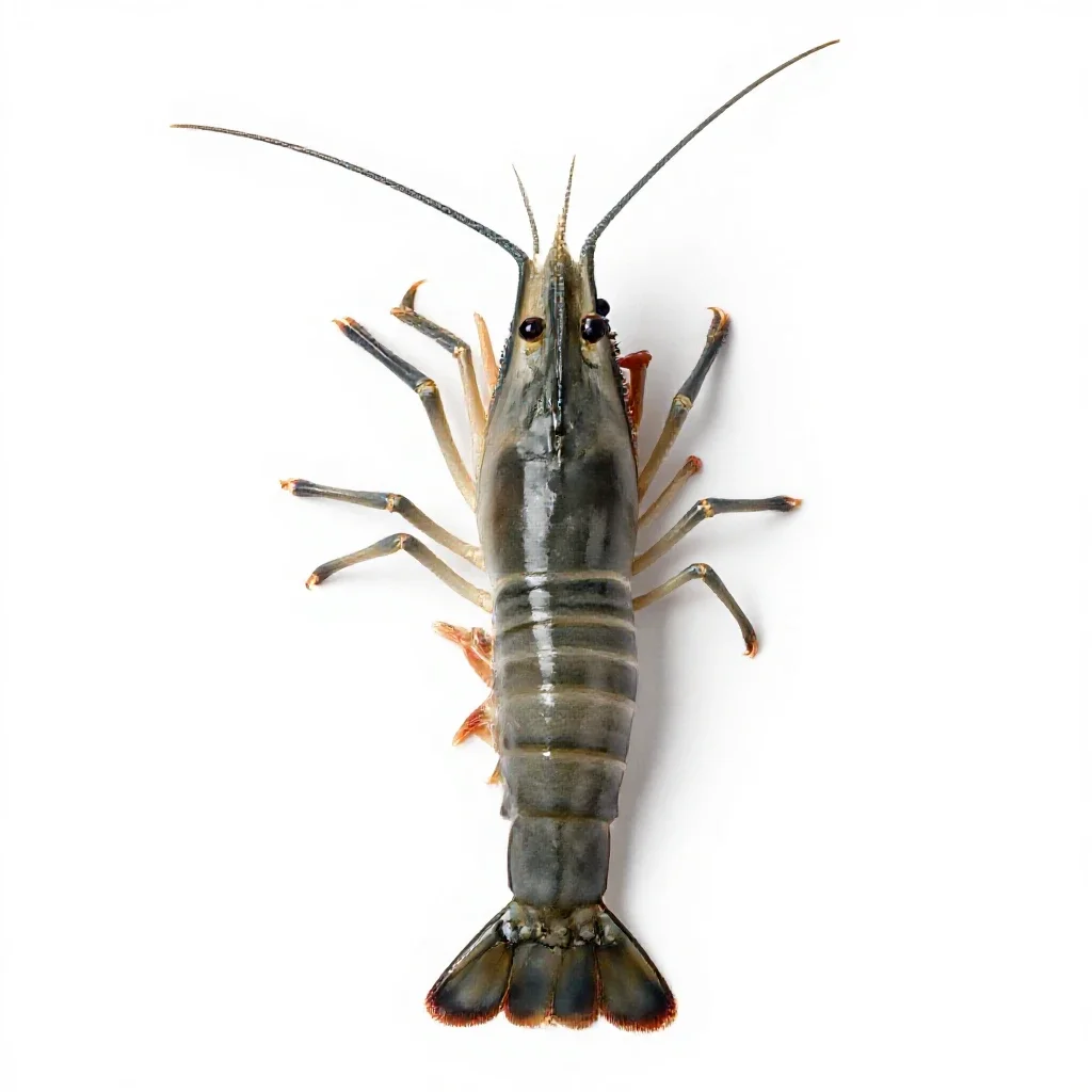 Tropical prawn isolated on a white background