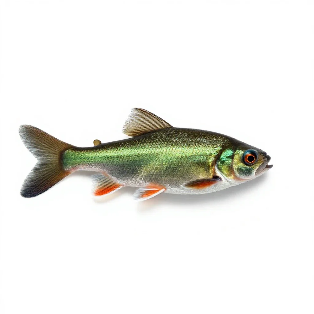Emerald shiner isolated on a white background