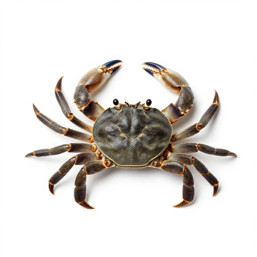 Oyster crab isolated on a white background
