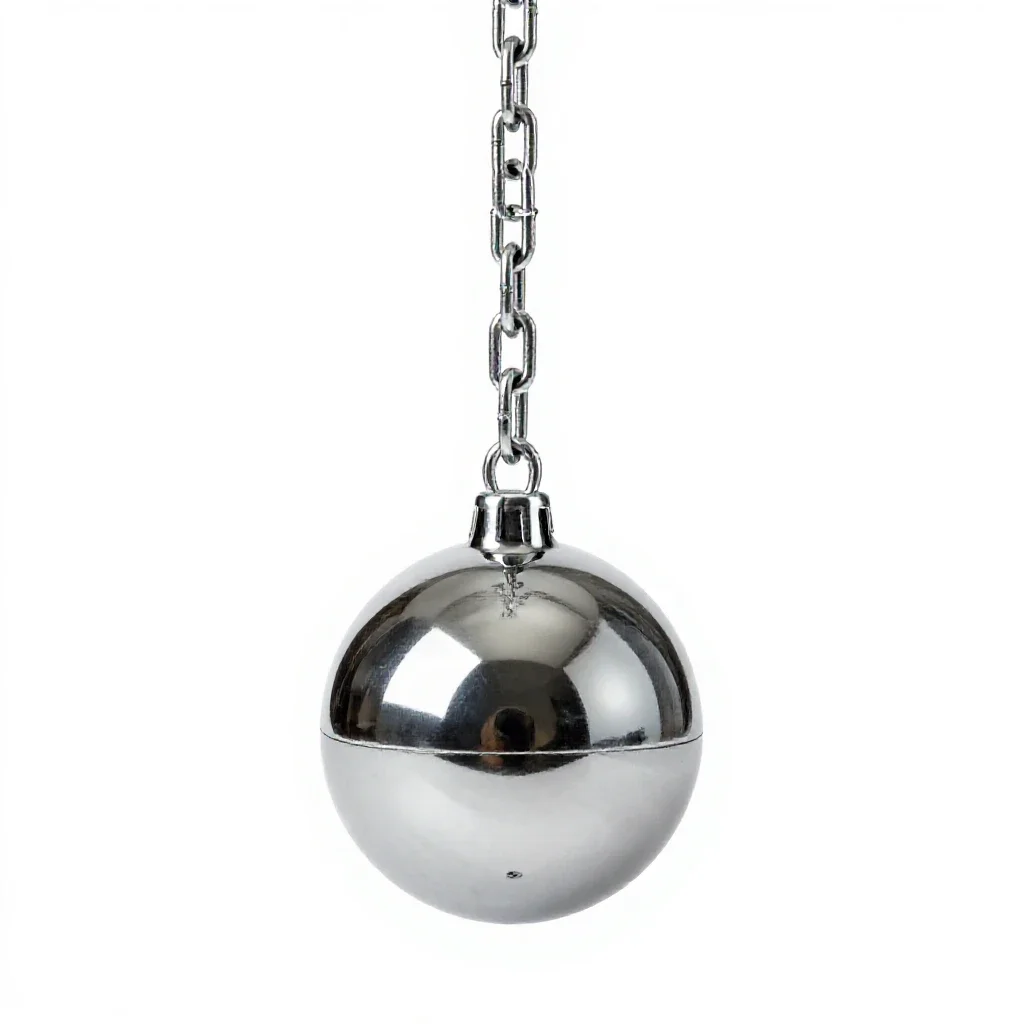 Ball and chain isolated on a white background