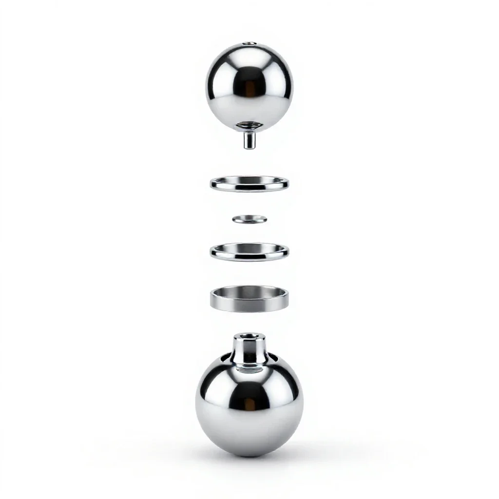 Ball-and-socket joint isolated on a white background