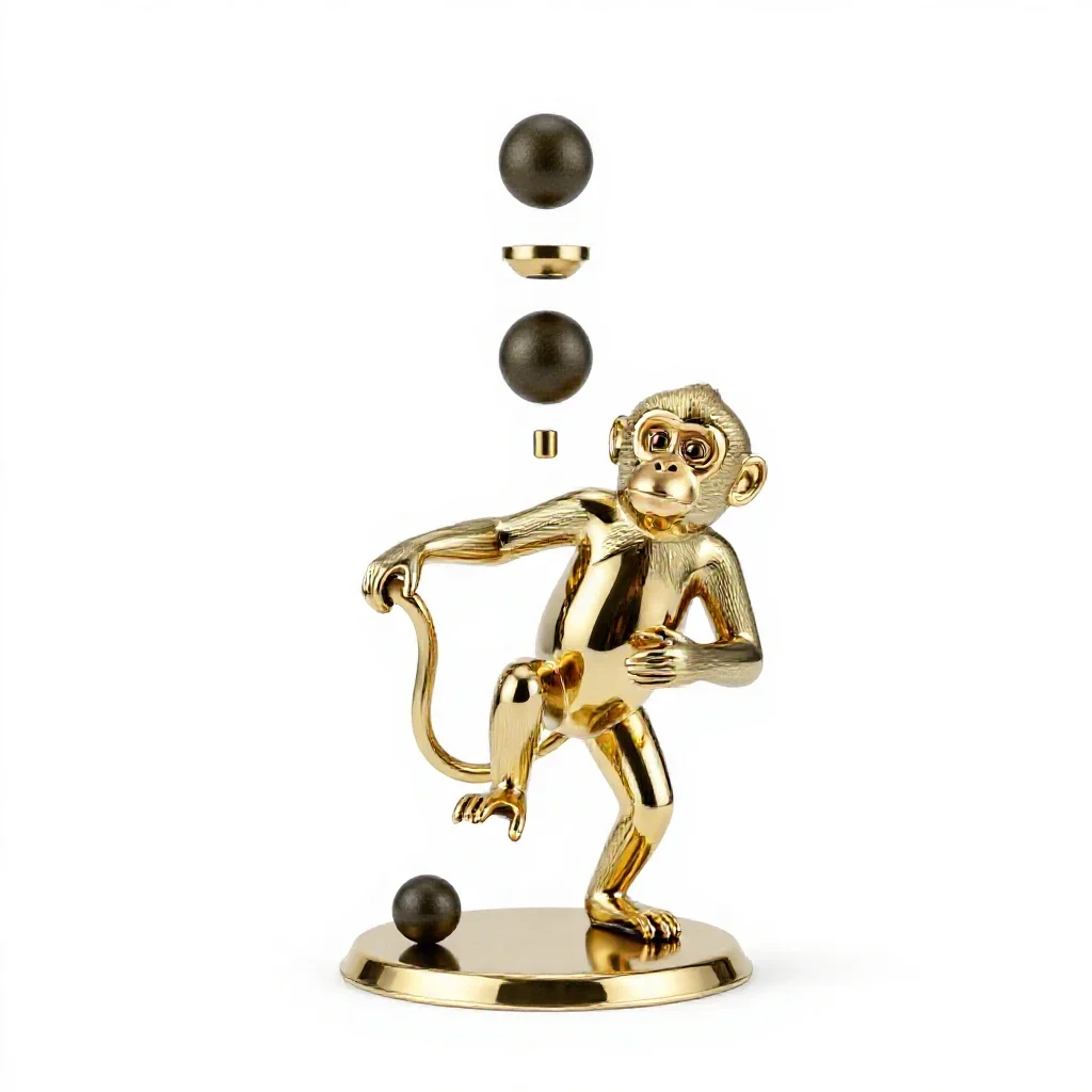 Brass monkey isolated on a white background