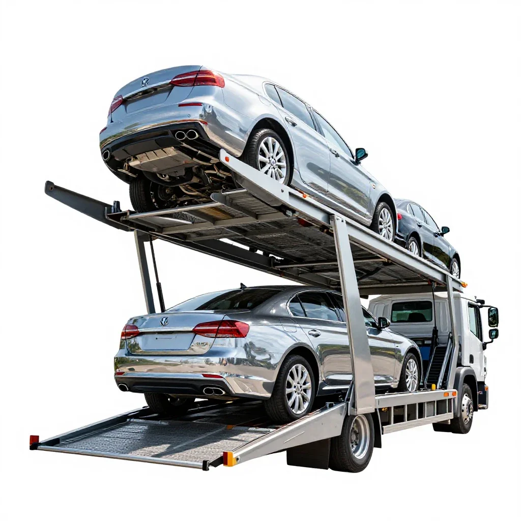 Car carrier isolated on a white background