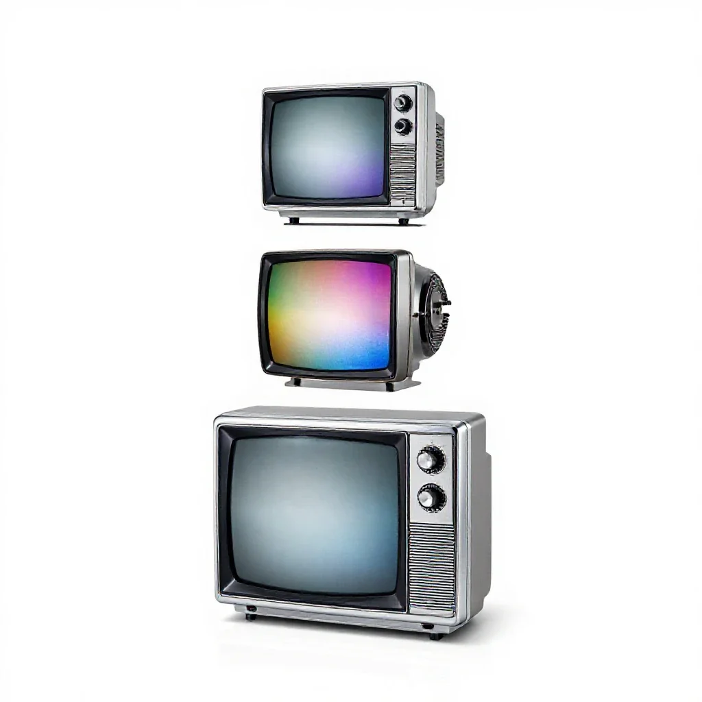 Color television isolated on a white background