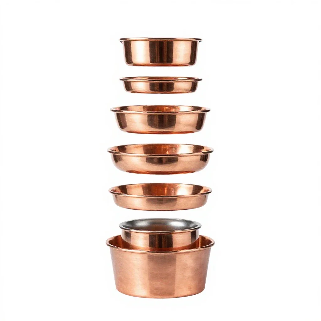 Copperware isolated on a white background