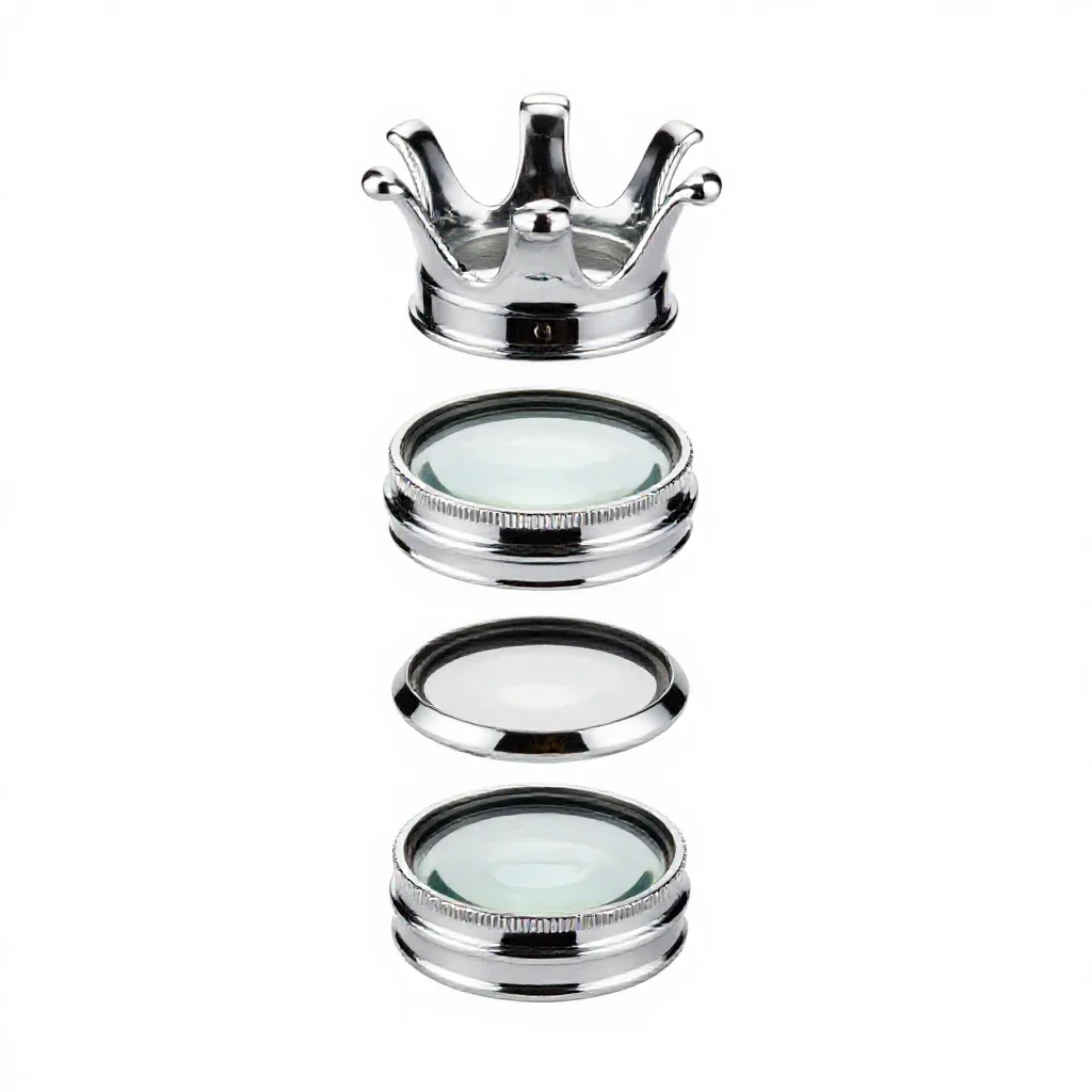 Crown lens isolated on a white background