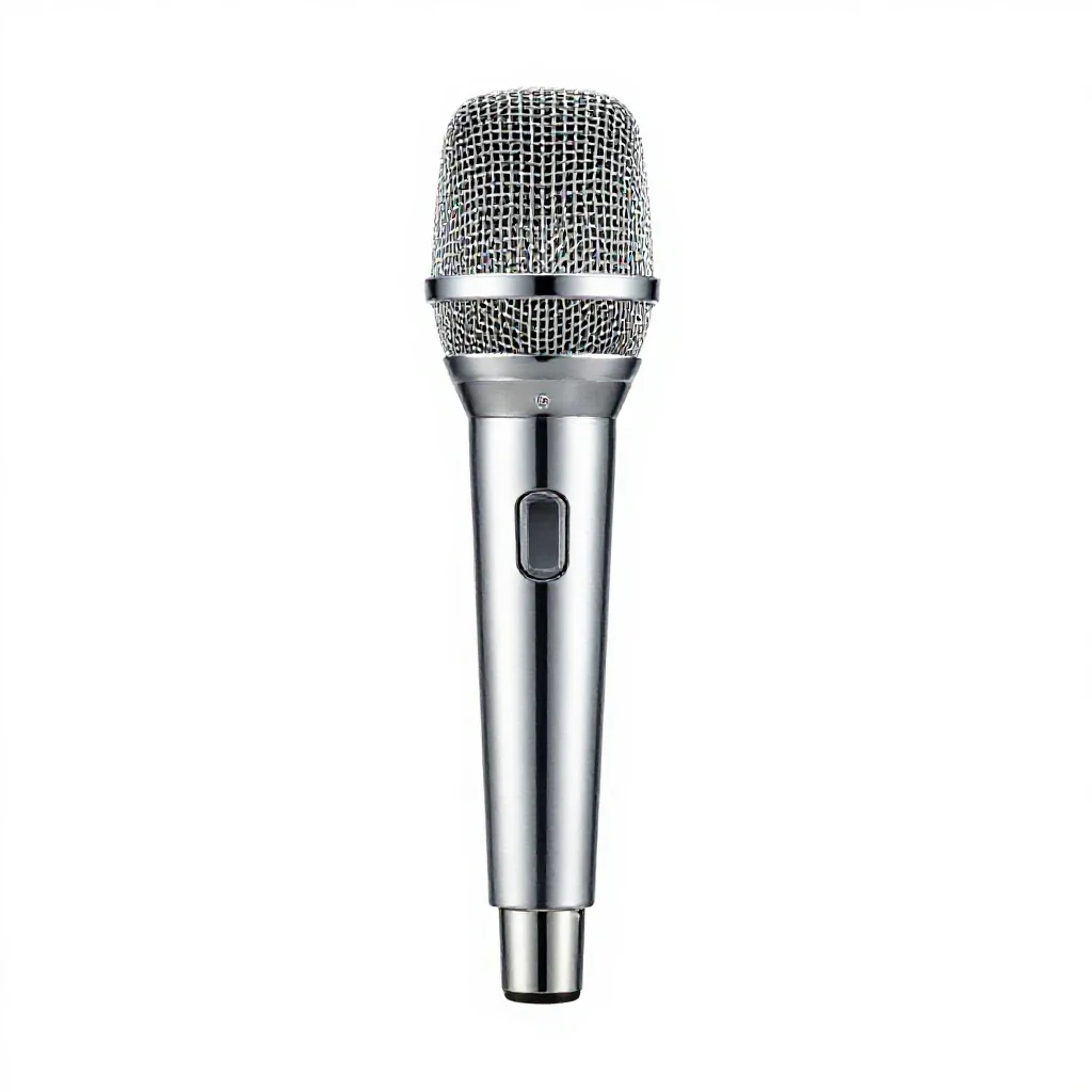 Crystal microphone isolated on a white background